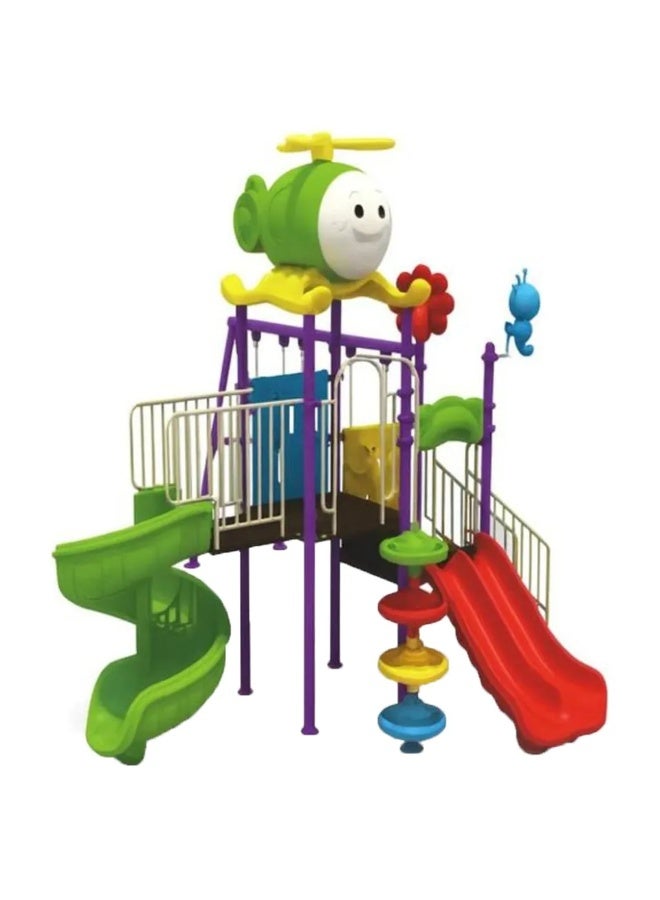MYTS Home Deluxe Playset with 3 Swings & 2 Slides | Outdoor Kids Playground Playset | Heavy-Duty Weather-Resistant Activity Center | 535 × 430 × 350 cm - Image 3